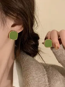 Women's Elegant Sweet Simple Fashion Stud Earrings, Versatile Small Square Design, Perfect for Daily Wear, All Season Jewelry Accessory