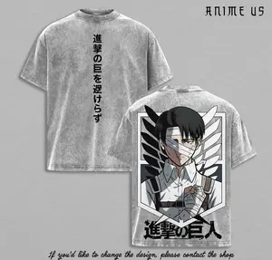 Levi Ackerman Injured Alone Attack on Titan Anime Tee Broken Soldier Dark Aesthetic Emotional Streetwear Vintage Washed Shirt Unisex