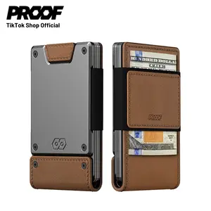 PROOF Legacy Minimalist Wallet – Full Grain Leather & Aluminum RFID Wallet