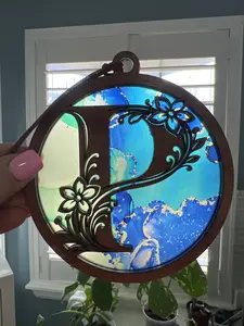 Monogram Letter P Suncatcher for Sunny Window