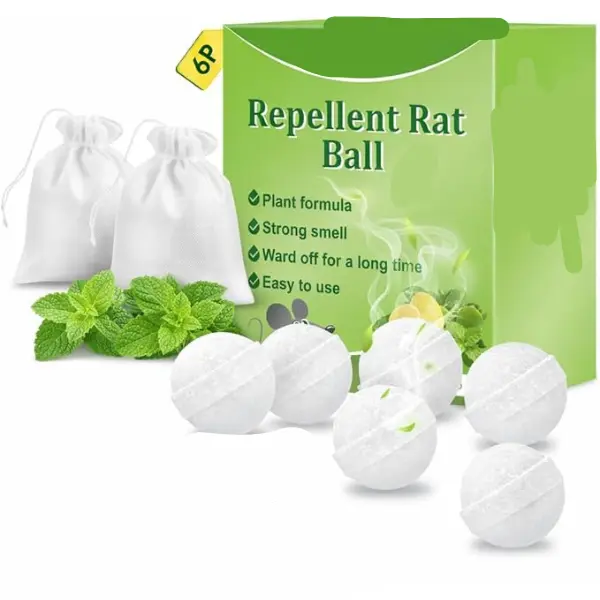 6 Pack Mouse Repellent Balls with Peppermint Oil – Natural Mice & Rat Repellent, Long Lasting  Protection, Safe for Pets & Kids, Rodent Deterrent for Home, Garage