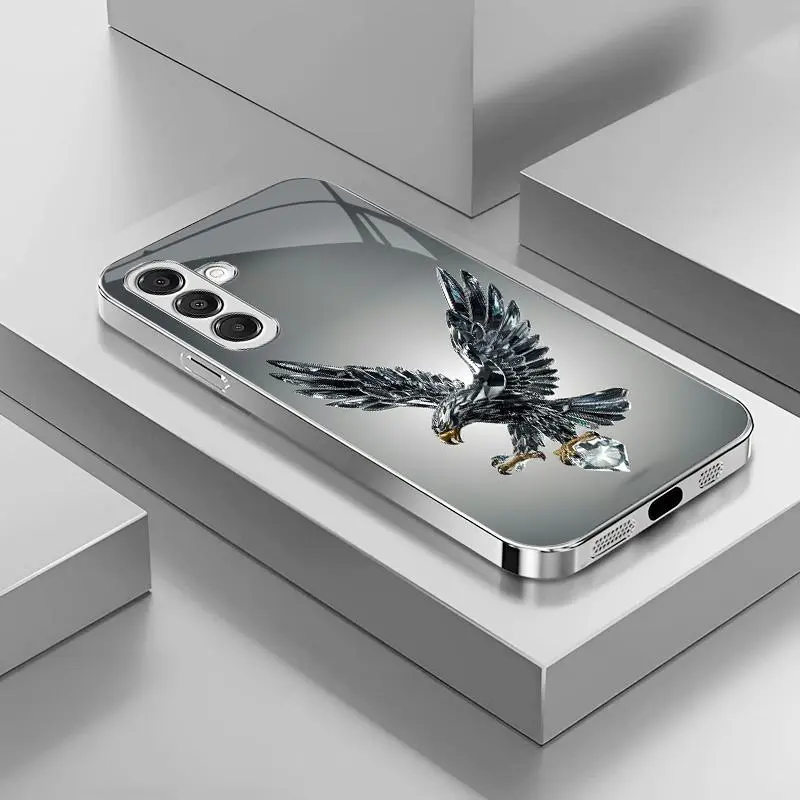 Suitable for [Galaxy A16] Light luxury crystal eagle pattern and scorpion glass electroplated mobile phone case, exquisite and gorgeous 995
