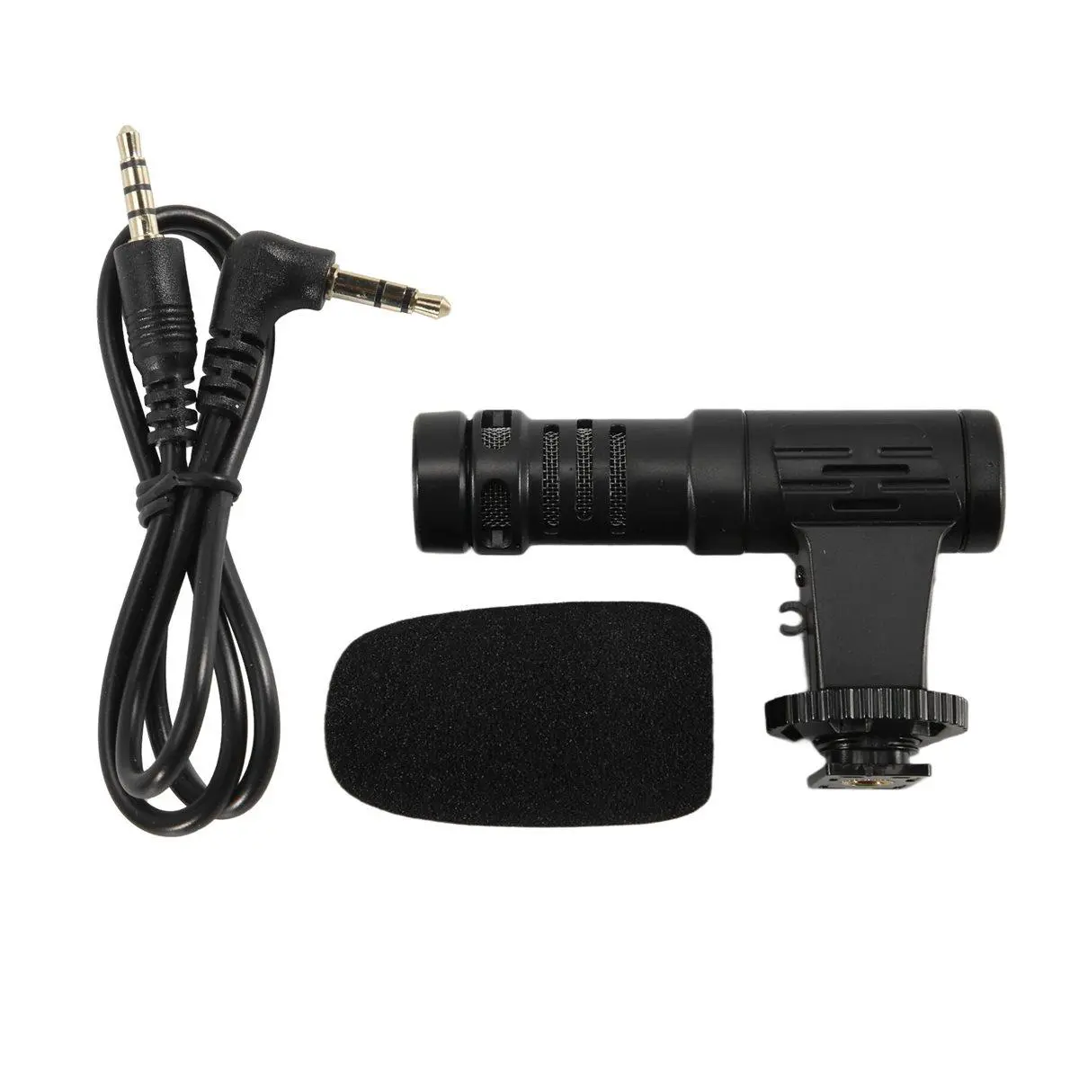 Compact On-Camera Video Microphone, Lightweight Plastic Mic with Dual-Head Pickup for Stereo Audio, 3.5mm Plug-in for Smartphones & DSLR Cameras, Cable, Recording, Dual-Head Mic, 100-16000Hz, Easy To Use, Efficient And Powerful