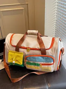 Dopamine Color Travel Bag, Multi-Pocket Portable Casual Sports Handbag, Outdoor Shoulder Bag for Gym and Outdoors, Multifunctional Travel Bag, Travel Duffle Bag