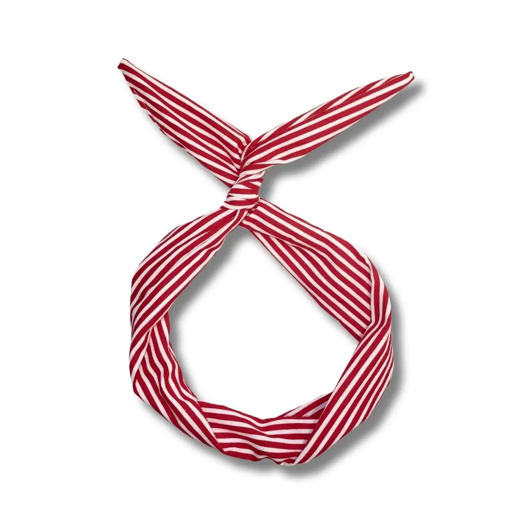 Red and White Stripe Wire Headband