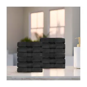 QVC Superior Turkish Cotton 12-PC Plush Face Towel Set for Bathroom Home Use