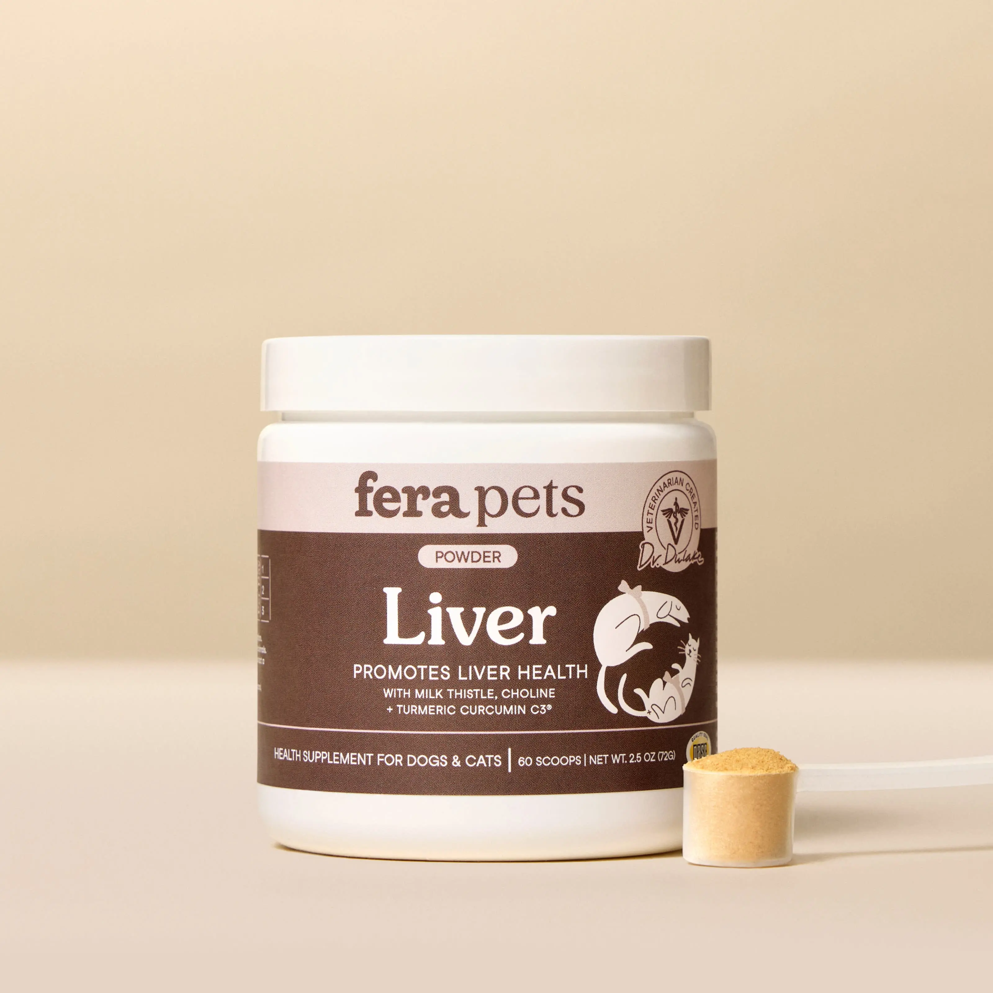 Fera Pets Liver Support for Dogs & Cats – Vet‑Formulated Supplement with Milk Thistle, Turmeric, Antioxidants & Essential Nutrients
