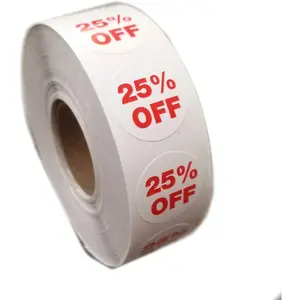 25% Off Mark Down Dot Stickers 3/4" Round Self Adhesive Retail Circle Labels 1000 Pack