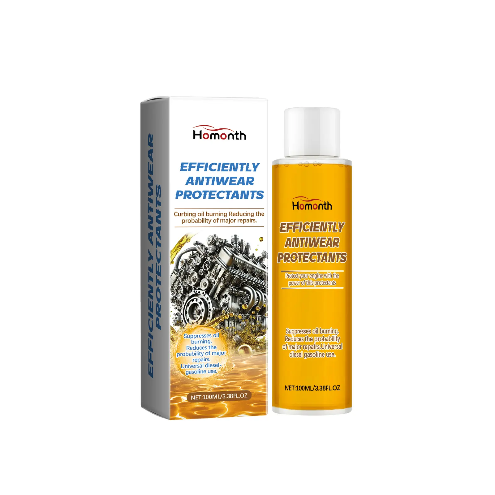 Homonth 100ml Automotive Engine Anti-Wear Protection Agent - Mineral Oil Formula with Additive, Reduces Friction, Minimizes Wear, Gear Protection, High Viscosity, Good Adsorption, Forms Protective Layer for Break-In & Maintenance