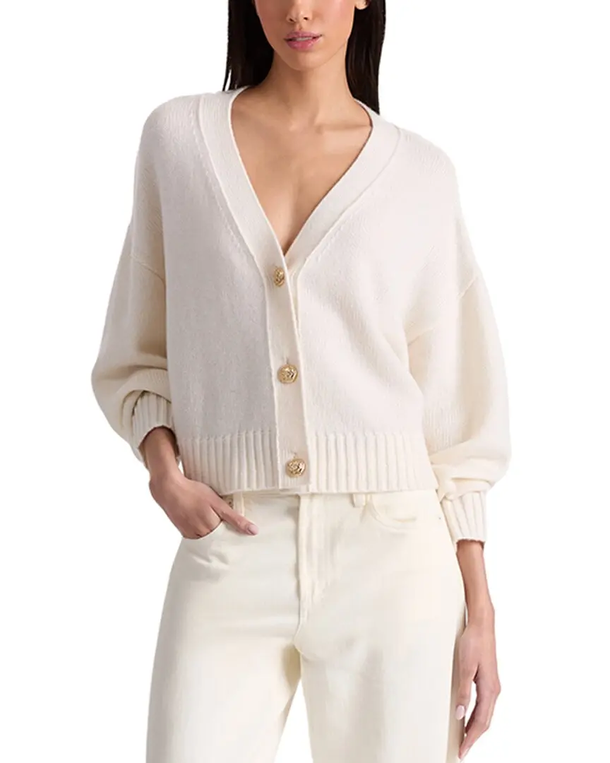 alice + olivia Atticus Cropped Boxy Cashmere-Blend Cardigan