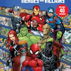 Marvel Spider-man, Avengers, Guardians, and More! - Heroes and Villains Look and Find Activity Book with Stickers - PI Kids, Paperback