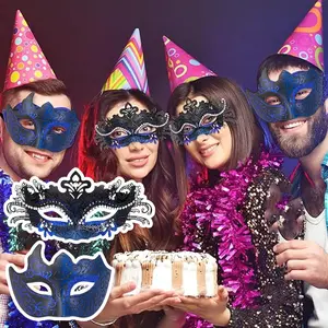 Set of 2 Masquerade Masks for Couples, Suitable for Halloween, Carnival, And Easter Celebrations, These Accessories Are Feather-Free And Perfect for Family Gatherings And Photo Booth Fun