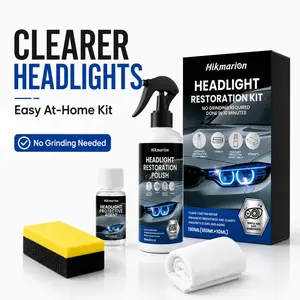 Automotive Headlamp Restoration Fluid Oxidized And Yellowed Automotive Headlamps Blurring Enhanced Crystalline Coating Refurbisher Ceramic Headlight Kit Includes A Cleaning Sponge Towel