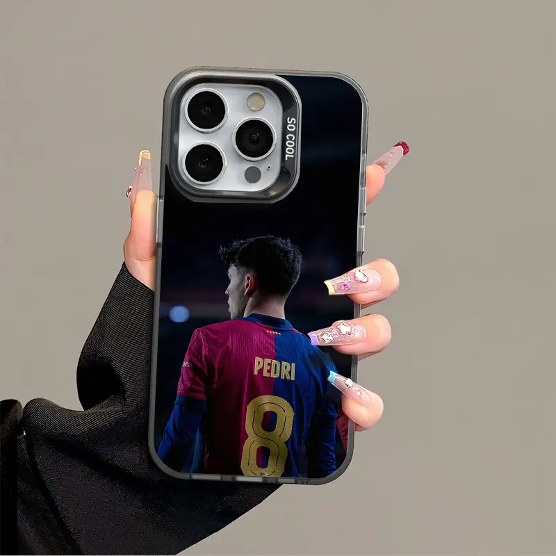Pedri IPhone 17 Promax Phone Case Anti Drop Case Suitable For IPhone 16 15 14 13 12 11 Xs Plus Samsung S25 S24 S23 S22 Ultra FE Acrylic Protective Shockproof Rugged Case Football