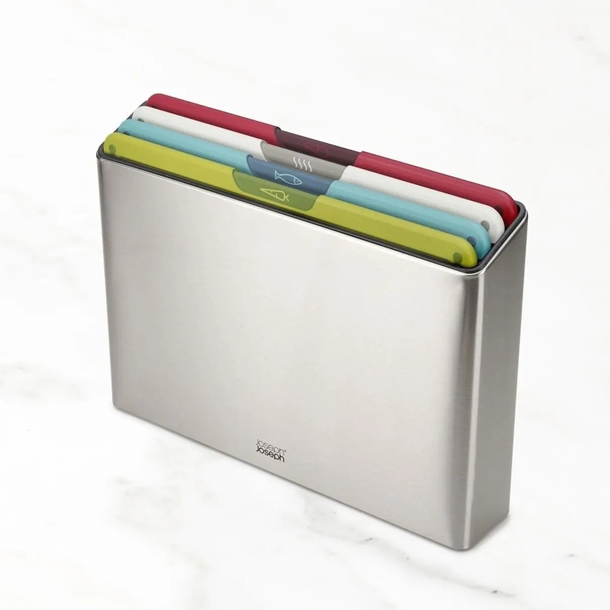 Joseph Joseph Folio Icon Steel Chopping Board with Stainless-Steel Storage Case, Set of 4