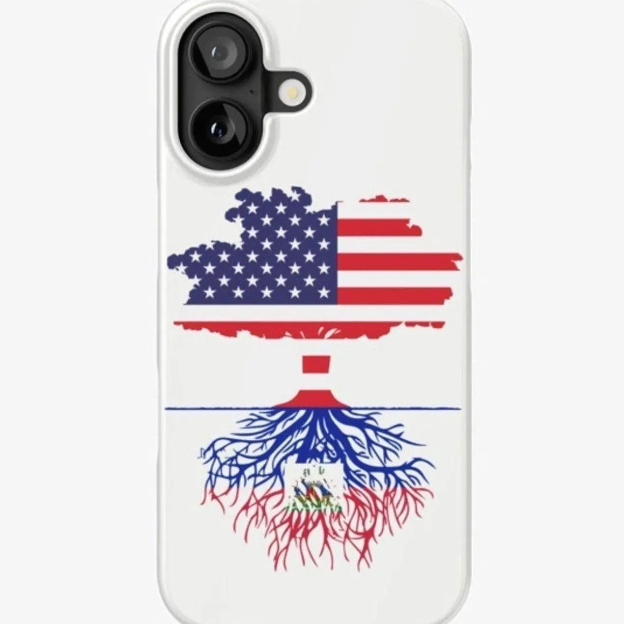 American Grown Haitian Roots Flags Phone Case