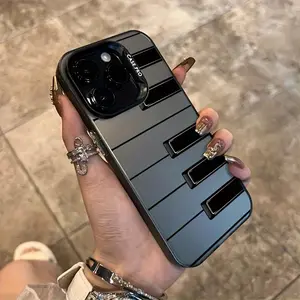 Phone Case - A premium phone case featuring laser-engraved piano patterns, suitable for iPhone models including 16, 15, 14, 13, 12, 11, XS, XR, X, 7, 8, and 12/13 Mini Plus Pro Max SE series