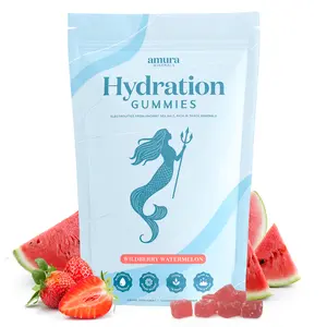 Amura Minerals Hydration Gummies - Stay Hydrated All Day with Daily Electrolyte Mineral Supplement Fast Hydration Sodium Potassium Magnesium Calcium & Chloride Wildberry Watermelon Flavor Vegan Non-GMO Made in USA 1g Organic Sugar 60 Gummies 30 Rituals