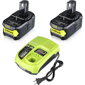 2Pack Replacement for Ryobi 18V High Capacity Batteries 8.0Ah and P117 Charger P107 P104 P105 P102 P103 Tools