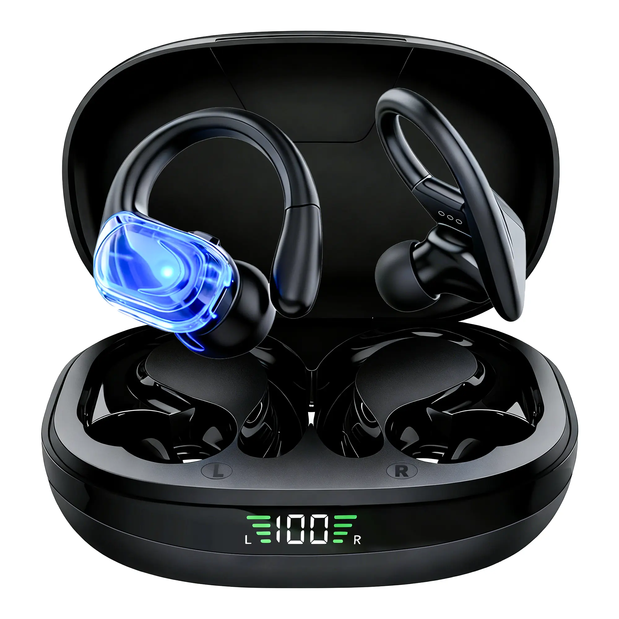 PAVUN Wireless Bluetooth 5.3 In-Ear Earbuds with HD Microphone LED Screen Charging Box Automatic Pairing Long Battery Life for Sports Cycling Driving Daily Use Comfortable Fit