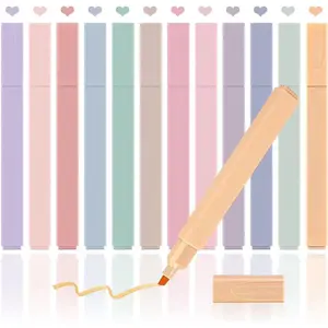 12 Colors Highlighters Pastel Pens Aesthetics Highlighters Cute Highlighter Bible Pens No Bleed With Soft Tip Aesthetics Pens Markers Kawaii Stationary For Students School Office Supplies
