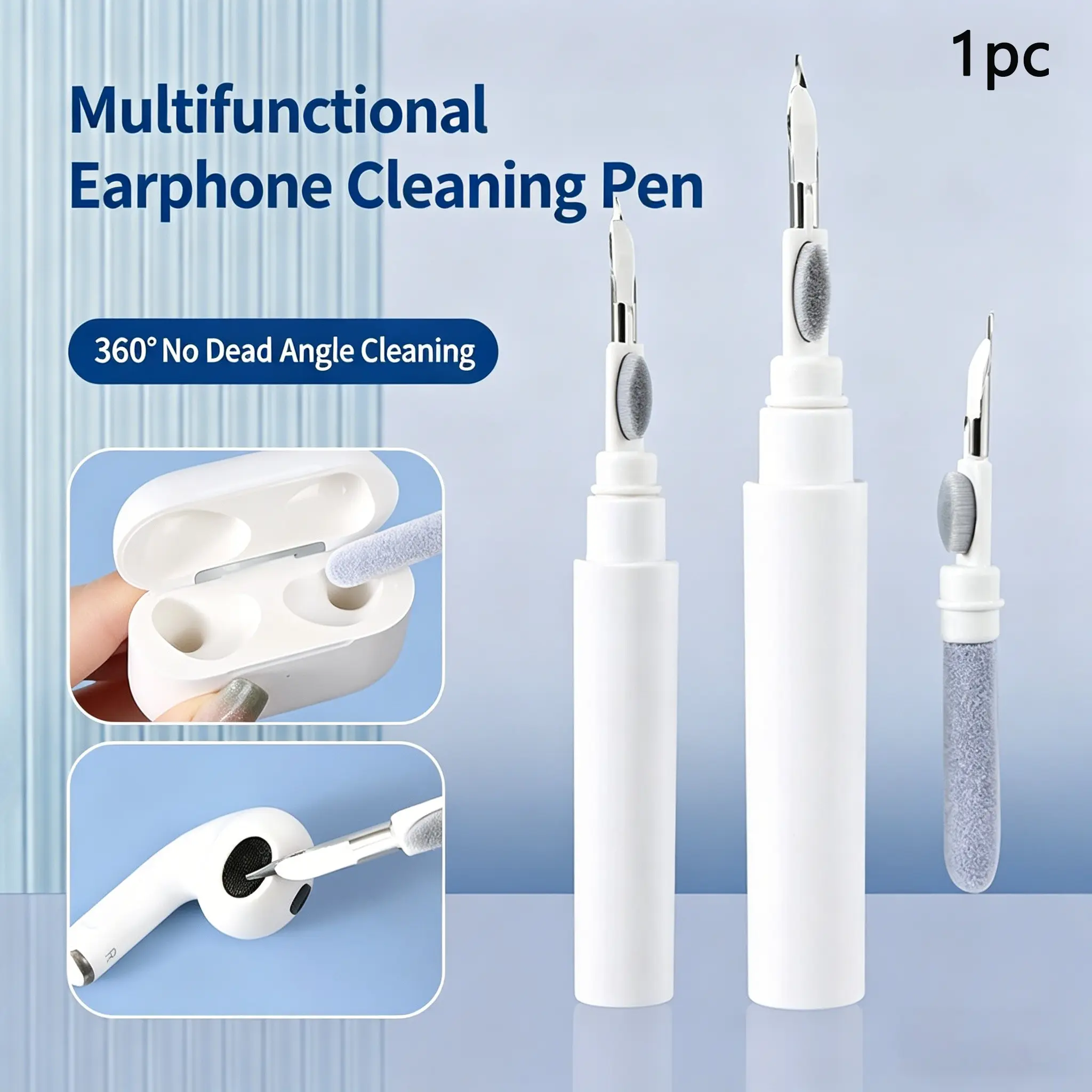 Multi-Functional Earbud Cleaning Brush, Portable Compact Wireless Earphone Cleaner, Dust Remover, Cleaning Tool, Ideal for AirPods Pro, TWS, Headphones, Keyboard