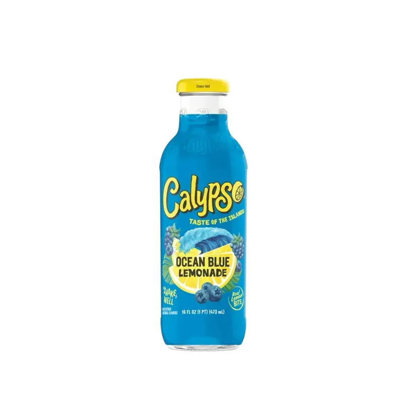 Calypso Ocean Blue Lemonade Beverage - 16 fl oz Single Bottle - Cool & Refreshing Blueberry Flavor - Island-Inspired - Ideal for Summer Drinks, Refreshing Beverages