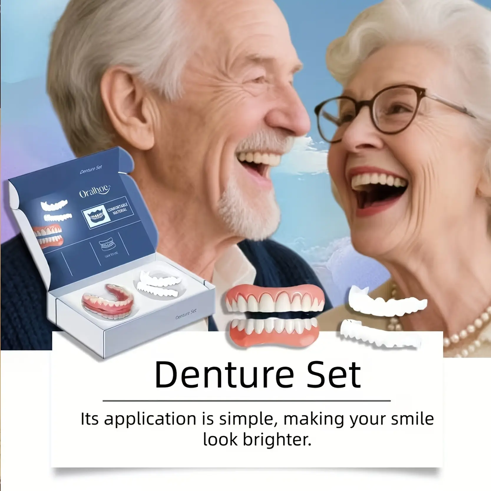 Dental Veneer Kit for Beautiful Teeth Dental Veneer Set. Comfortable And Aesthetically Pleasing. Quick Fit for a Perfect Smile. Includes Safe White Veneers. Suitable for Both Men And Women. The Best Gift for Her. New Year Gift