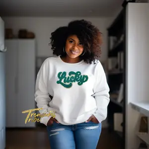 Lucky Green Chenille Patch Sweatshirt