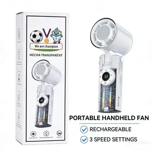 Special edition 2026 Refrigeration Handheld Turbo Fan, 3600mAh Battery Operated, Up to 4.5 Working Hours, 199-Level Stepless Control with Digital Display, 5-in-1 Handheld/Neck/Desktop Cooling Fan for Travel, Dorm & Office, Summer Gifts High Speed Fan Stro
