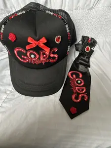 Custom designed Inspirational hat and tie set