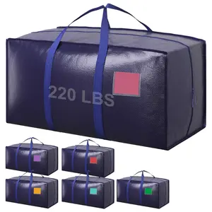 6 Pack Extra Large Moving Bags, Heavy Duty Storage Bags with Zipper and Handles for Clothes Organiser