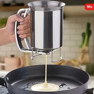 1pc Stainless Steel Batter Dispenser - Durable 304 Stainless Steel, Non-Electric, for Cakes & Pancakes, Octopus Meatball Separation Funnel, Food Supply Equipment, Ideal for Kitchen Use