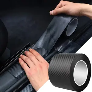 3D nano carbon fiber car door edge protecto 10cmx100cm black PVC waterproof and anti-scratch tape, universal anti-collision film (available in 4 seasons)