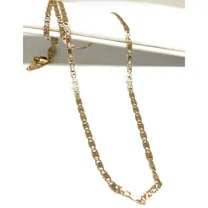 10k Solid Gold Tri-Color Valentina Chain 16 - 24 inch 2.1mm (Full Solid Style)