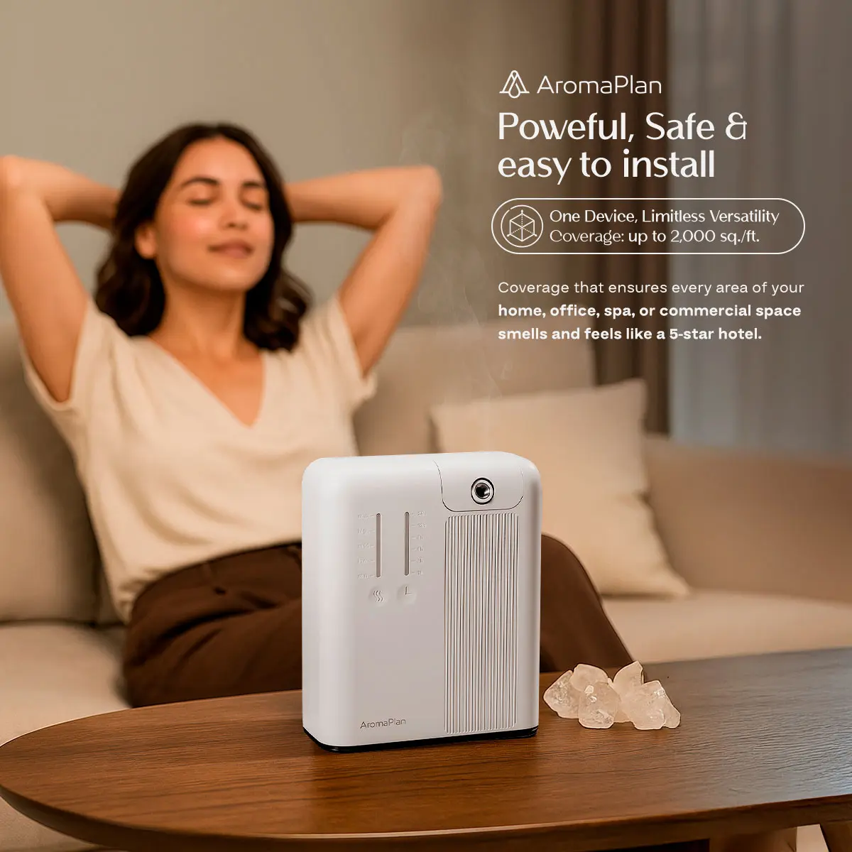 AromaPlan DAP Pro Aromatherapy Diffuser, White - Includes 2 Fragrances