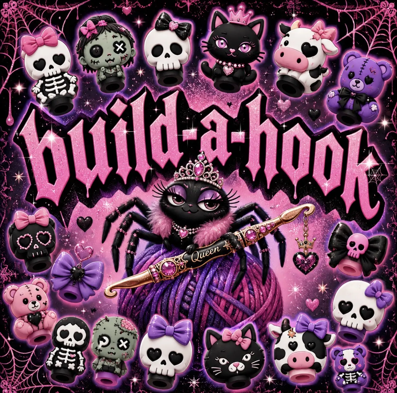 Build-A-Hook - Choose Your Own Toppers, Charms, & Beads, Comes in Bundles (No Hook Included)