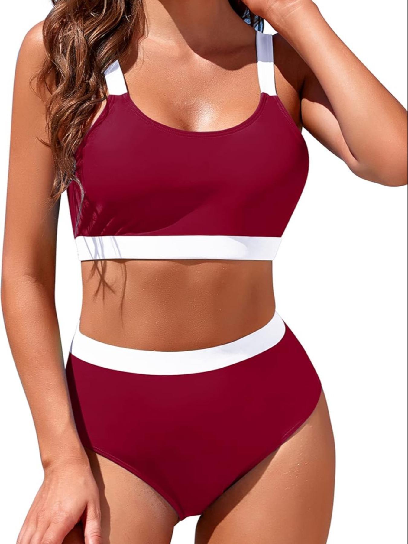 New European/American bikini swimsuit for women—sexy, soft-padded design suitable for hot springs, bathing, and vacations