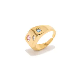 Aleysa Embellished Adjustable Ring - Gold