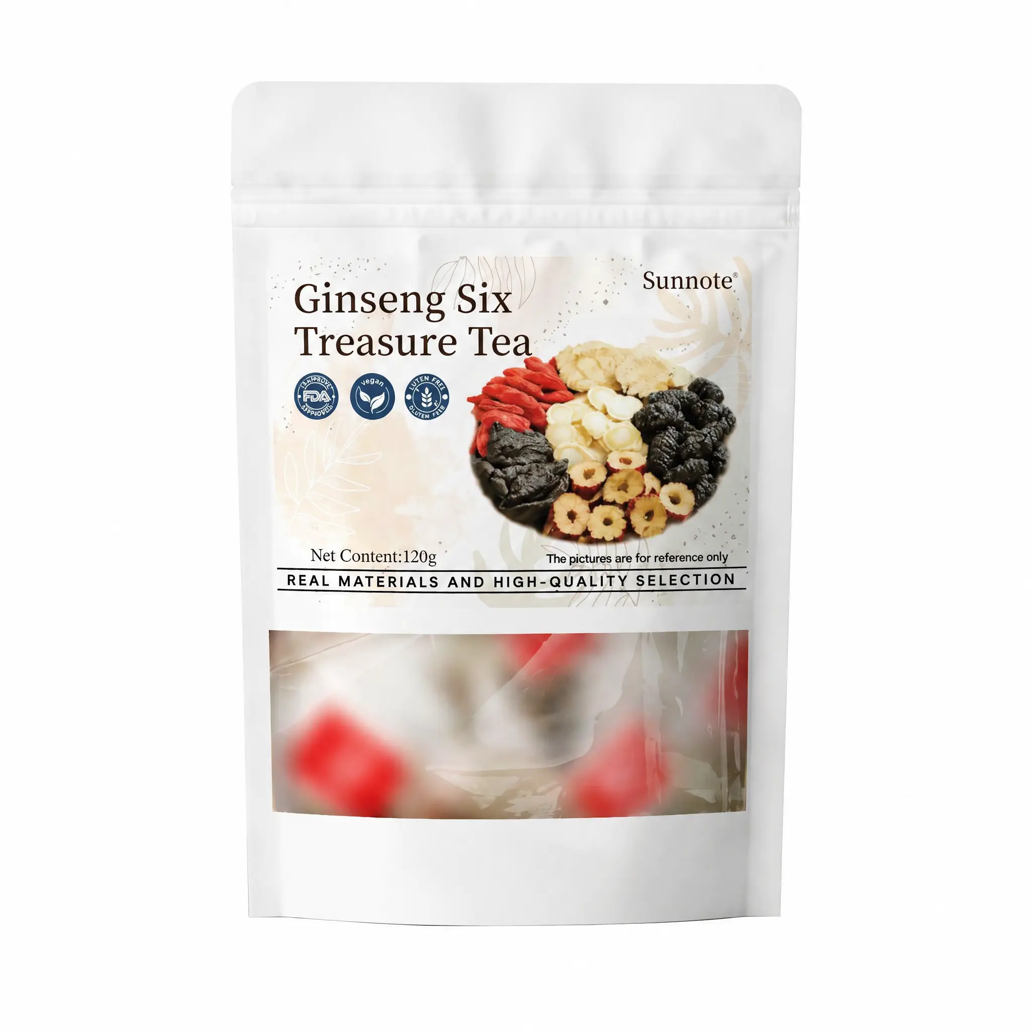 【Sunnote】Kidney Tea Formula Ginseng Five Treasure Tea, Combination Scented Tea, Herbal Health Beverage,Edible Corn Fiber Tea