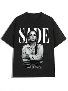 Sade Portrait Design,Casual Print,Comfortable And Versatile,Pure Cotton 220g Printed T-Shirt,Unisex Style
