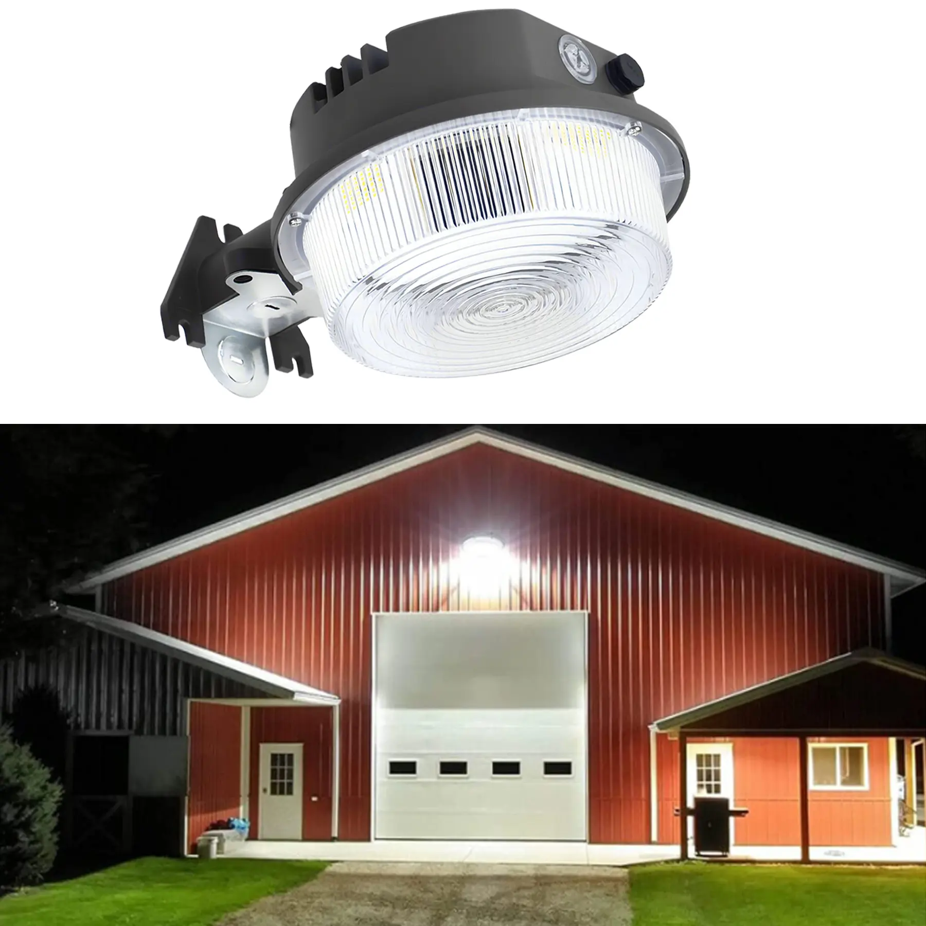 75W LED Dusk-to-Dawn Outdoor Security Floodlight, 7800Lumen, IP65 Water Resistant, Aluminum Body, Automatic On/Off, Energy Efficiency for Farms, Street, Warehouse