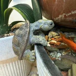 Vintage Resin Turtle Figurine, Cute Land Tortoise Sculpture, Storage Box, Living Room Decor, TV Cabinet, Bedroom, Home & Office Decoration