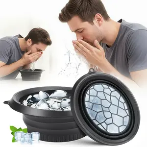 Velanphy Foldable Face Bowl for Ice with Built-In Ice Tray Multi-Color Silicone Cold Plunge Bath for Face to Shrink Pores Boost Circulation Skincare Gift for Men Women Daily Facial Therapy with Aloe Cucumber Black   Gifts