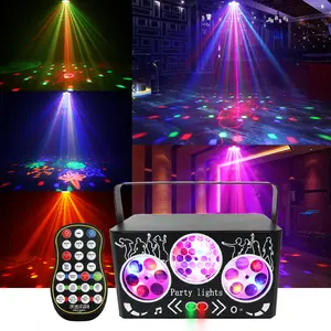 Flashback Events Party Lights Colorful Kaleidoscope Pattern Party Light with LED Magic Disco Ball Pattern 2x honeycomb pattern Red and Green Laser Patterns sound activated party light with remote and DMX