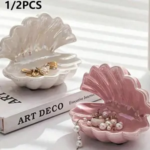 Shell Jewelry Tray, Artistic Decorative Style, Multi-Functional Half-Circle Key and Jewelry Organizer, Jewelry Storage Unit, Home Decoration, Gift for Mother/friend, Jewelry Holder