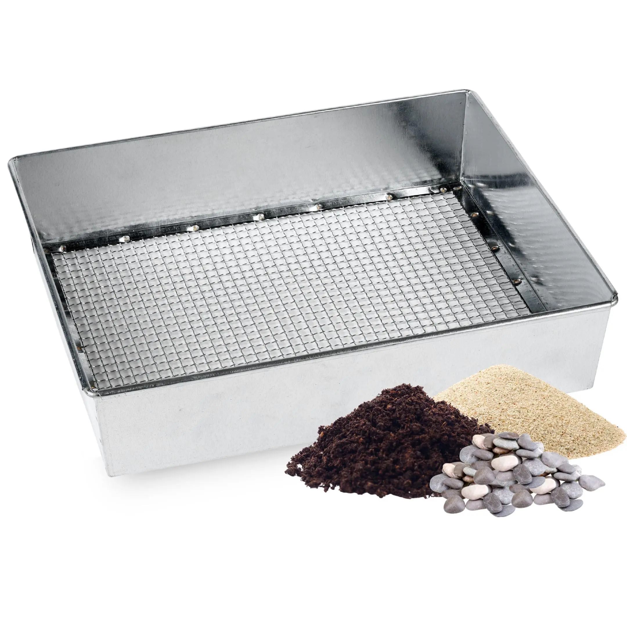 Soil Sifter  Standard Size (12 X 10 Inches) With 1/4 Inch Mesh Garden Sieve For Dirt Sand Rocks And Compost