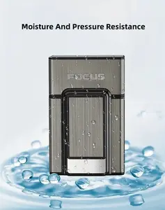 Magnetic USB Lighter - Rechargeable, Windproof, Large Capacity, Unisex, Metal and Plastic Construction.