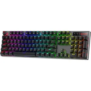 Redragon K556 PRO Upgraded Wireless RGB Gaming Keyboard, BT/2.4Ghz Tri-Mode Aluminum Mechanical Keyboard w/No-Lag Connection, Hot-Swap Linear Quiet Red Switch