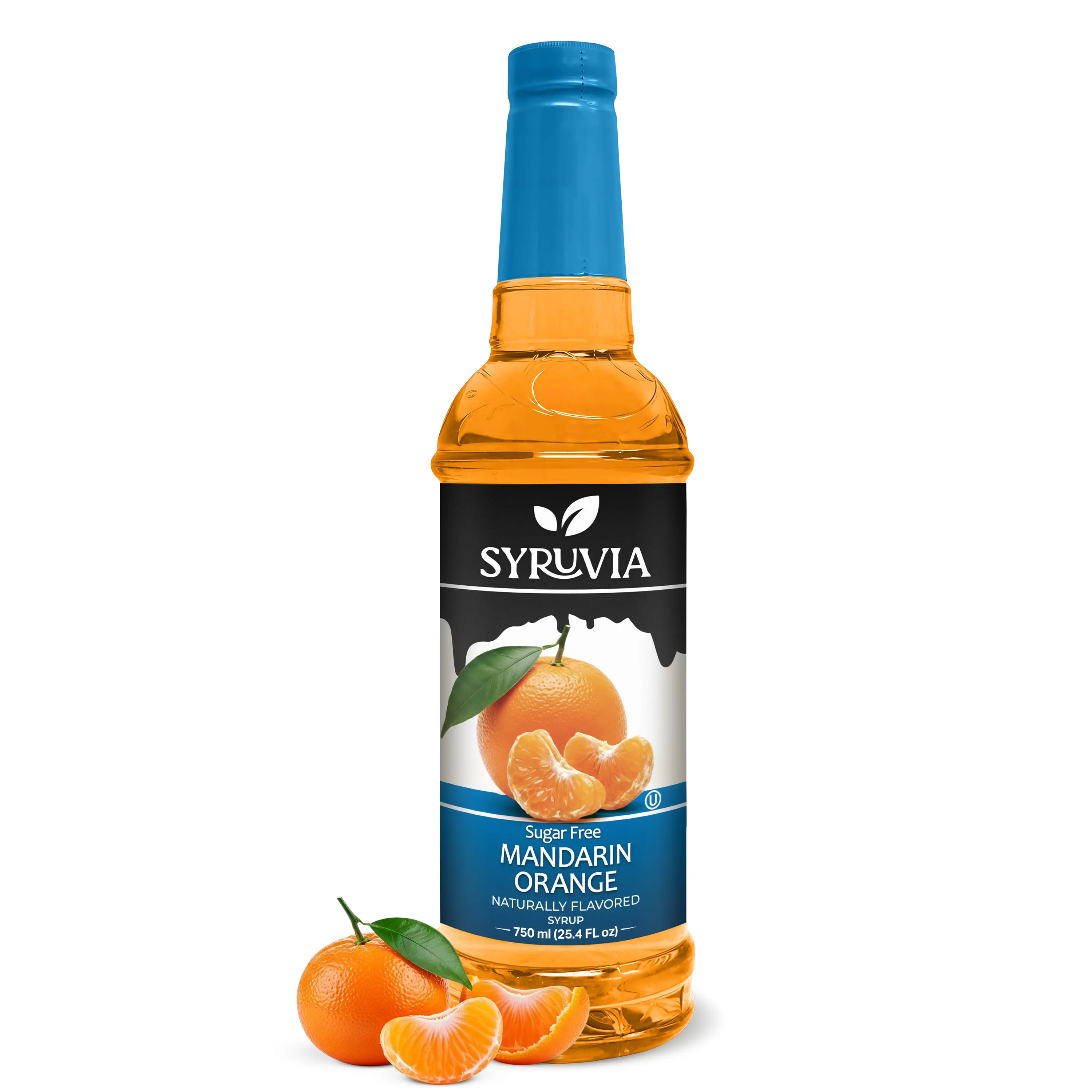 Syruvia Sugar Free Mandarin Orange Flavored Syrup for Drinks, Cocktails, Lemonades, Iced Teas and Desserts – 25.4 fl oz